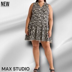 New MAX STUDIO Geometric Tiered Dress